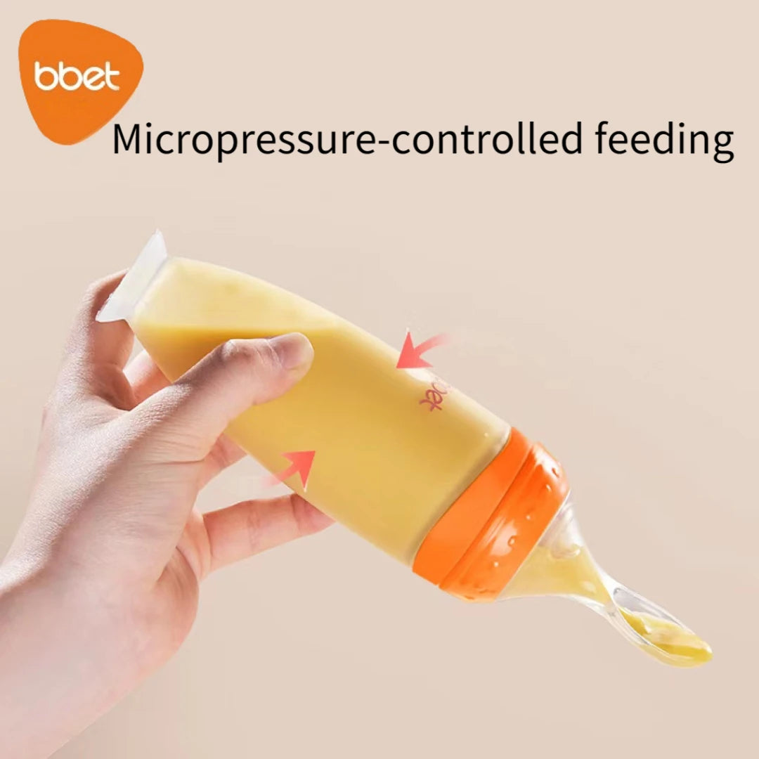 Feed With Me, Silicone Squeezing Bottle, Feeding Spoon
