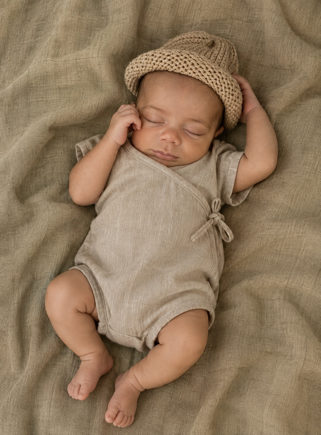 Our Classic Linen Baby Romper